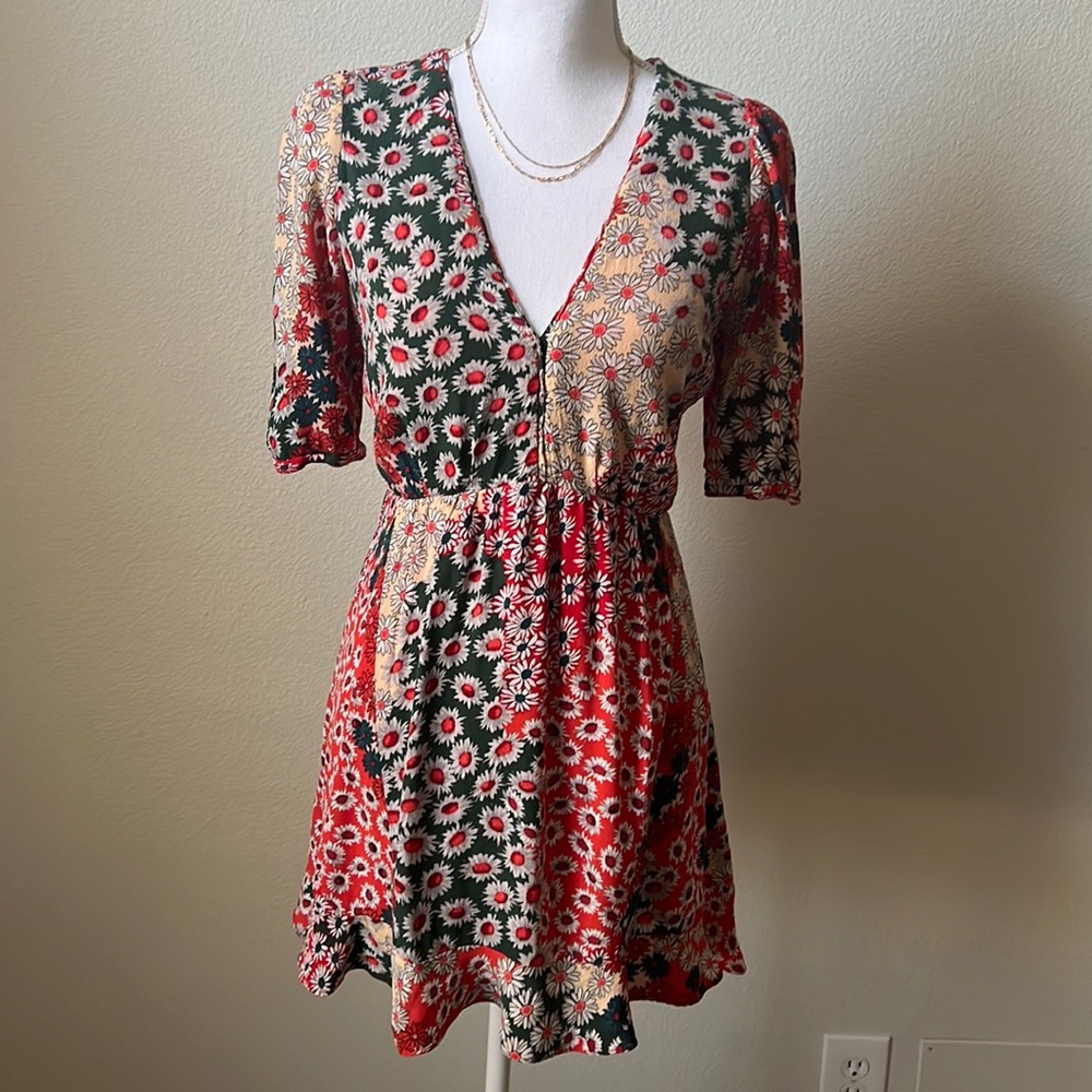Zara Trafaluc Collection Patchwork Floral Dress Size M